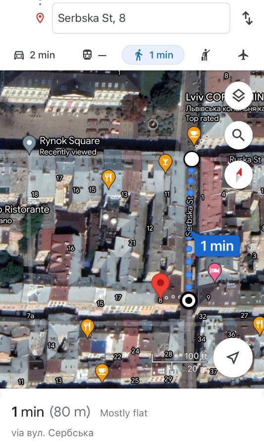 1 Minute To Rynok Square Leilighet Lviv Eksteriør bilde
